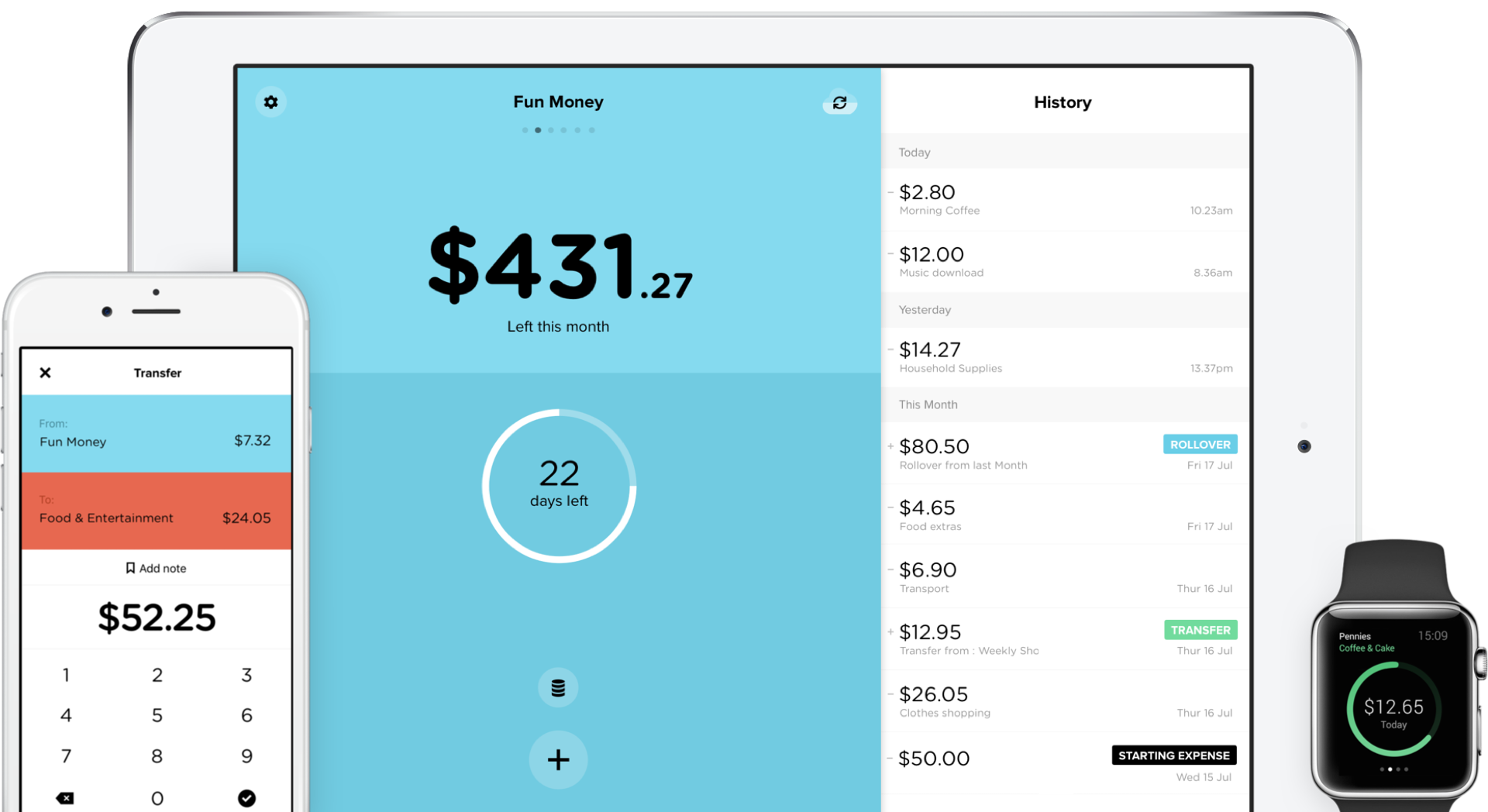 The Pennies iPhone app allows you to track multiple personal budgets